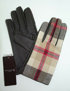 マッキントッシュ　 ロンドン 　 定価23100円 　チェック柄　　鹿革／カシミヤ　　手袋　グローブ　　 MACKINTOSH　 LONDON