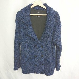 ◇ ⊇ AZUL BY MOUSSY アズールバイマウジー 長袖 ニットジャケット サイズM ブルー レディース E