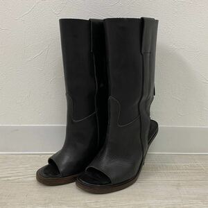 BUTTERO Open Toe Long Boots ブッテロ オープントゥ レザー ヒール ロング ブーツ MADE IN ITALY イタリア製 SIZE 37