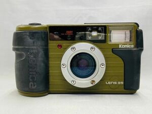 kmy03▼Konicaコニカ 現場監督 LENS 35 コンパクトカメラ フイルムカメラ オリーブ カーキカラー▼