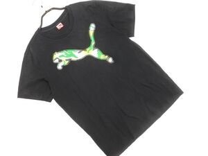 PUMA プーマ ロゴ Tシャツ sizeL/黒 ■◆ ☆ eha9 メンズ