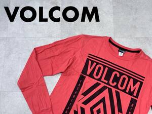 ☆送料無料☆ VOLOM ボルコム USA直輸入 古着 長袖 ロゴ Tシャツ メンズ Ｍ コーラルレッド トップス 中古 即決