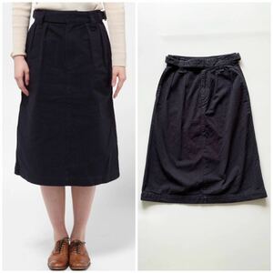 MHL. FADED COTTON TWILL SKIRT グルカスカート 1 / S 製品染め マーガレットハウエル コットン100%