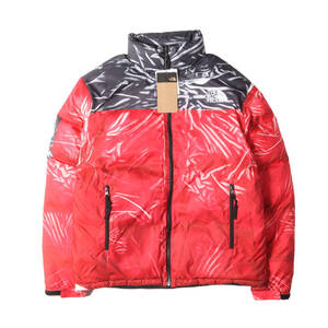 Supreme ジャケット L 23SS THE NORTH FACE 騙し絵プリント ヌプシ ダウンジャケット (Trompe Loeil Printed Nuptse Jacket) レッド