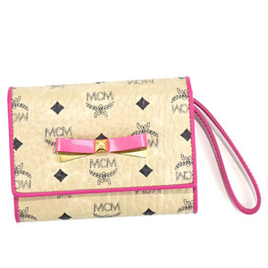 MCM エムシーエム 名刺入れ MYS7SLL07 CARD CASE WITH WRISTLET リボン カードケース IG001 新品