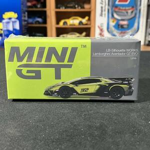 MINI GT 1/64 LB-Silhouette WORKS ランボルギーニ アヴェンタドール GTEVO ライム(左ハンドル) ミニGT TSM