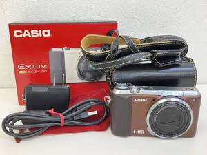 19165 岡701-230　デジカメ　カシオ　EX-ZR700　CASIO　EXILIM　本体 充電アダプター　ブラウン 茶　コンパクト デジタルカメラ　ヤ60