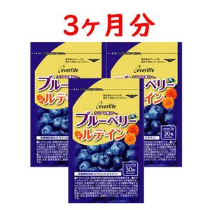 ☆送料無料☆ エバーライフ　ブルーベリー+ルテイン 3か月分（30粒×3袋） 匿名配送 新品 everlife アントシアニン ビルベリー 視力