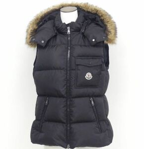 1円 タグ付き MONCLER BAIRON モンクレール フード着脱可能 ダウンジャケット ダウンベスト 黒 ブラック 3 XL レディース DIST 22AW