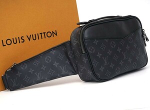 【極美品】 ルイヴィトン Louis Vuitton モノグラム エクリプス バムバッグ ブラック 2WAY ボディバッグ ウェストバッグ メンズ 1204