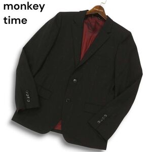 monkey time モンキータイム ユナイテッドアローズ 通年 総裏 総柄★ 2B テーラード ジャケット Sz.L　メンズ 黒　C4T07720_8#O