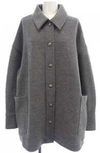 即決　クロムハーツ CHROME HEARTS　希少　クロスボタン　LONA　WOOL　ダブルフェイスウールコート　Mサイズ　グレー