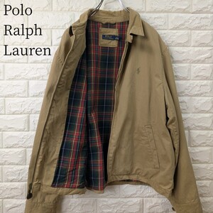 Polo Ralph Lauren ポロラルフローレン スウィングトップ ジャケット スイングトップ ブルゾン ワークジャケット ベージュ チェック柄 XL