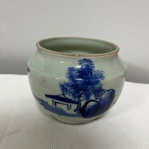 茶道具 染付 李朝 壺 花瓶 古玩 香炉 時代物 建水 骨董品