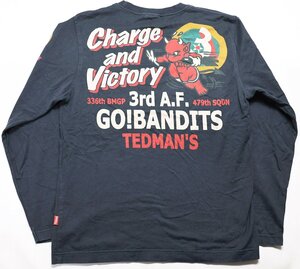 TEDMAN (テッドマン) Crew Neck L/S Tee - GO! BANDITS - / 抜染クルーネック長袖Tシャツ TDLS-251 ネイビー size 38 / ロンT