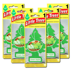 リトルツリー グリーン アップル 5枚セット Little Trees 芳香剤 車 部屋 吊り下げ USA エアフレッシュナー【メール便 送料無料】