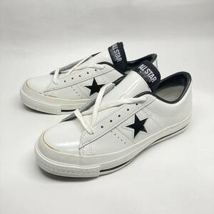 即決!希少! 90s 旧タグ 日本製 CONVERSE ONE STAR レザー 白 黒 サイズ 6 / コンバース ワンスター レザー