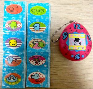 たまごっち キーホルダー　シール　赤　当時物　バンダイ BANDAI Tamagotchi