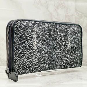 1円 【入手困難】ボッテガヴェネタ スティングレイ ガルーシャ エイ革 BOTTEGA VENETA 長財布 ラウンドファスナー メンズ 