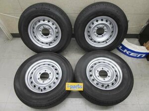 200系 ハイエース 純正 鉄 スチール BS 15インチ 4本 6J 6穴 139.7 +35 195/80R15 野田