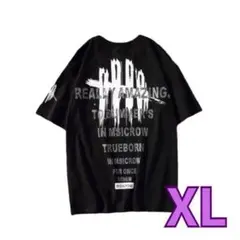 Tシャツ ブラック メンズ ファッション 【人気】ストリートカジュアル XL