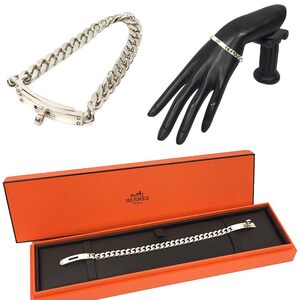 セール HERMES エルメス ブレスレット Kelly Gourmette ケリーグルメット TPM ST シルバー925 チェーンブレスレット aq8000