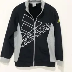 アディダス adidas キッズ 150 スウェット ジャージ 黒 グレー