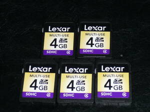 動作保証！Lexar SDHC 4GB クラス④　５枚セット