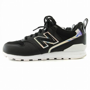 ニューバランス NEW BALANCE 美品 996 Lace HD3 スニーカー シューズ ロゴ 21.0cm 黒 ブラック YC996HD3 /VU◆ 1226 キッズ