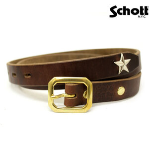 SCHOTT(ショット) PERFECTO BELT NARROW(パーフェクトベルトナロー) 3129046-55 BROWN ブラウン-38インチ