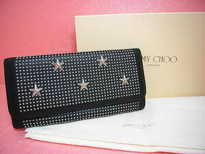 ★★★ 綺麗です！！★★【 JIMMY CHOO 】ジミーチュウ スタースタッズ レザー 長財布 黒 箱 ★★ JIMMY CHOO ★★