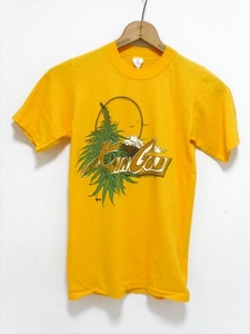 70’ｓ ビンテージ KONA GOLD コナコーヒー ハワイ 半袖 Tシャツ S 100％コットン USA製 黄色 HI CRU by STEDMAN製 男女兼古着