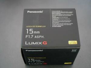 LEICA DG SUMMILUX 15mm / F1.7 ASPH.(ブラック) HX015K　Panasonic　パナソニック　中古美品