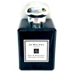 ユニセックスで使える香水 JO MALONE ジョーマローン ウード＆ベルガモット 50ml コロン インテンス 残量50％ 男女兼用 箱なし【B16015KM】