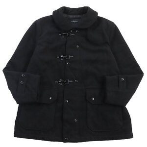 美品●Engineered Garments エンジニアードガーメンツ LN204 Fake Melton Short Duffle Jacket ダッフルコート 黒 L USA製 正規品 メンズ