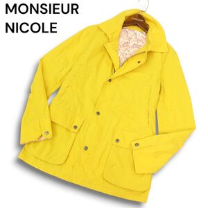 MONSIEUR NICOLE ムッシュ ニコル 通年★ 裏ペイズリー フィールド ライトウェイト ジャケット ブルゾン Sz.48 メンズ 黄色　C5T00194_1#O