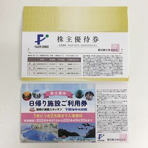 (R362) 藤田観光 株主優待券 25枚 日帰り施設ご利用券 6枚 セット 2024年9月30日まで 箱根小涌園ユネッサン 下田海中水族館