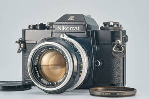 NIKON NIKOMAT EL 35mmフィルムカメラ (BLACK)/Non-Ai Nikkor-S Auto 50mm F1.4マニュアルフォーカスレンズ　Fマウント#76