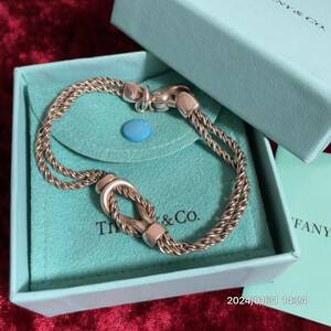 SV 925 シルバー925 TIFFANY & Co. ティファニー ダブルロープ チェーン ブレスレット アクセサリー