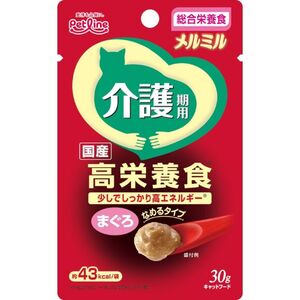 （まとめ買い）ペットライン キャネット メルミル 介護期用 まぐろ 30g 猫用フード 〔×24〕