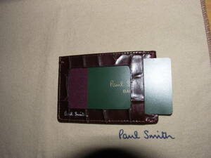 PSK532-③　新品本物即決　ポールスミス　Paul Smith　牛革　カラードクロコ　定期入れ　免許証入れ　カード入れ　パスケースカードケース