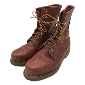 80〜90年代 USA製 RED WING レッドウィング 815 アイリッシュセッター ブーツ 白四角犬タグ レッド (メンズ 9 D) 中古 古着 KA0968