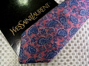 ♪31367C♪良品【植物 ペイズリー 柄】サンローラン【YSL】ネクタイ