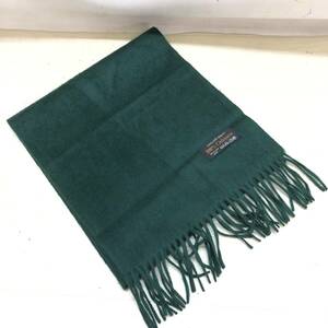 △EXCELLENT QUALITY Cashmere カシミヤ カシミア 100% グリーンカラー マフラー ファション小物 USED品△SG75252