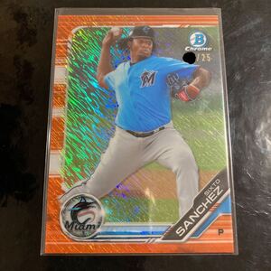 2019年 Bowman Chrome Marlins / Sixto Sanchez Orange Shimmer Refractor 25枚限定