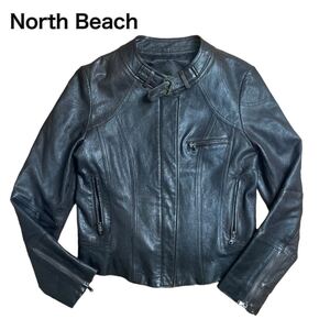 North Beach ノースビーチラムレザージャケット 本革 ダークブラウン 1 S