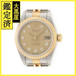 A番　ROLEX　デイトジャスト 新10PD　YG/SS　自動巻き　79173G　シャンパンホリコン文字盤　【431】 2148103751820