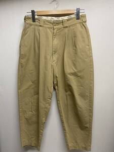 【COOTIE クーティー】 W 2tuck pants 2タックパンツ チノパン コットン ベージュ S ワイドパンツ 2407oki k