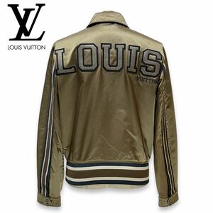 36 正規品 LOUIS VUITTON ルイ・ヴィトン 18AW HFB67EGXC パイソンレザー ロゴ サテン コーチジャケット ブルゾン 46 イタリア製