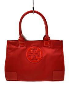 TORY BURCH◆トートバッグ/ナイロン/RED/内側シミ/上部生地劣化有//